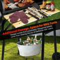 Smoker Grill, Outdoor BBQ Charcoal Grill W/2 Cooking Area, Portable Offset Smoker on Wheels for Patio Backyard Camping