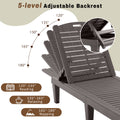 Pool Chaise Lounge Set of 2, All-weather Polypropylene Lounge Chair for Outside, Patio Adjustable Sun Recliners Ergonomic Design, Brown