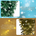 7.4FT Christmas Trees with Lights, Seizeen Lighted Upside Down Artificial Christmas Trees, Prelit Xmas Trees with 400 Lights, DIY Quick Assembly Artificial Trees with 1200 Tips, 8 Light Modes, Green
