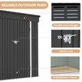 Seizeen Shed & Outdoor Storage, 6x4FT Metal Storage Shed for Tools, All-Weather Galvanized Garden Shed with Sloped Top, Backyard Patio Lawn Walk-In Shed, Black