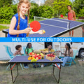 Midsize Table Tennis Table Set, Indoor Outdoor Ping Pong Table for Adults Kids, Foldable & Portable Table Tennis Table with Net, 2 Table Tennis Paddles and 3 Balls