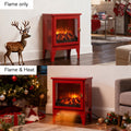 1400W Heater Indoor Use, 18'' Small Fireplace Portable with Two Temperature Settings, Electric Fireplace Stove with Realistic 3D Flame