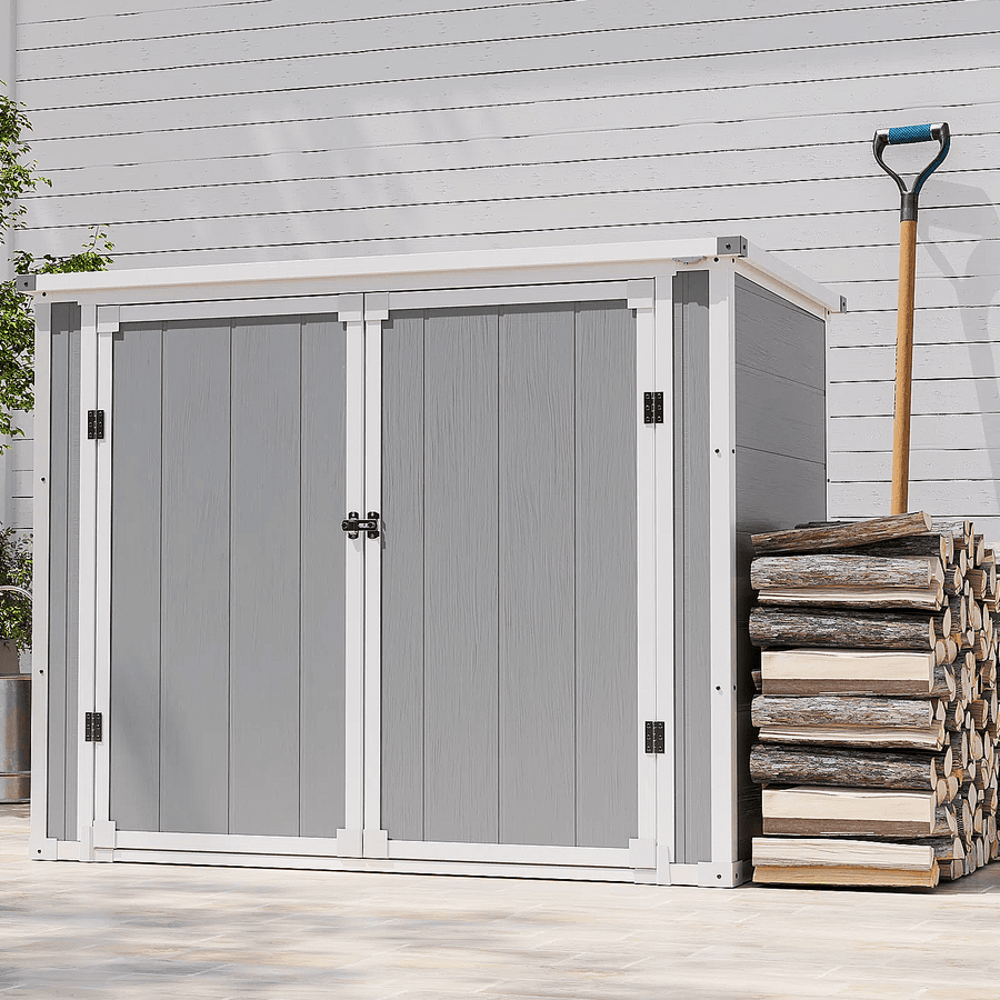 306GAL Outdoor Storage Box, 1170L Patio Deck Box and Resin Shed, Waterproof Storage Cabinet for Garden Tool Garbage Cans, 3 Doors, Quick Assembly