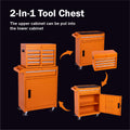Tool Chest, 5-Drawer Rolling Tool Storage Cabinet with Detachable Top Tool Box, Liner, Universal Lockable Wheels, Adjustable Shelf, Locking Mechanism, Metal Tool Cart Multipurpose for Studio