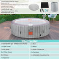 6-8 Person Portable Hot Tub, 82in Inflatable Home Spa Tub with Cup Holders, 4 Filters, 130 Massage Jets, Patio Hot Tub with Storage Bag Lockable Cover Floor Mat, Max 104℉