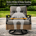 Patio Furniture Set, 3 Pieces Outdoor Swivel Rocker Chairs Set of 2, Rattan Wicker Conversation Set with 2 Rocking Swivel Chairs & Side Table, 360° Rotation Deep Seating for Porch Backyard Deck