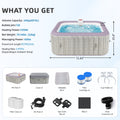 Seizeen 4-6 Persons Inflatable Hot Tub, 73in Square Hot Tub with Built-in Pump, Woven Pattern Home Spa with 130pcs Jets, Lockable Cover, 2 Cup Holders, 4 Filters Rapid Heating up to 104°F