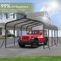 12 x 20ft Carport Galvanized Steel, Heavy Duty Carport Shelter for Outdoor, All-Steel Tent with Extra Support Pole, Weatherproof Roof, Car Boat Tractor ATV RV Shelter