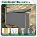 Seizeen 4' x 8' Shed, Lean to Storage Shed w/Floor Frame, Lockable Garden Tool Storage Shed Wall Side Design, Outdoor Patio Shed Space-saving, 2 Air Vents, Padlock