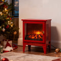 1400W Heater Indoor Use, 18'' Small Fireplace Portable with Two Temperature Settings, Electric Fireplace Stove with Realistic 3D Flame