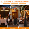 87in Tall Patio Heaters for Outside, 50,000 BTU Outdoor Freestanding Heaters Stainless Steel, Propane Heater with Wheels and Fast Ignition System, Umbrella Heater for Outdoor Deck Use