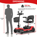 SEIZEEN Mobility Scooters for Seniors with Adjustable Seat, Rearview Mirrors, USB Charging Port,Powered Mobility Scooter for Adults,300W Motor,300 lbs Capacity, Red