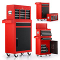 5-Drawer Tool Chest,Tool Cabinet on Wheels with Keyed Locking System and Drawer Liners,Tool Chest with Link Buckle for Warehouse and Garage