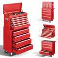 Seizeen Tool Box Rolling Tool Chest, 8-Drawer Storage Tool Cabinet, Garage Warehouse Lockable Tool Organizer with Linner, Side Shelf, Black