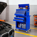 2-IN-1 Rolling Tool Chest Storage Box, Upgrade Steel Tool Box Hidden Desing, Detachable Tool Storage On Wheels W/Sliding Drawers for Workshop Garage Studio, Blue