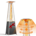 Seizeen 48,000BTU Pyramid Patio Heater, Quartz Glass Tube Propane Heater for Outdoor Use, Portable Heater on Wheels w/Triple Safety Protection for Outdoor Porch Yard, Gray Silver