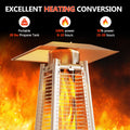Patio Heater for Outdoor Use, 48,000BTU Powerful Pyramid Heater with Stable Base, Outdoor Porch Yard Propane Heater with Quartz Glass Tube for Fire, Dia 10FT Heating