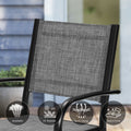 Patio Dining Set of 7, Outdoor Table and Chairs Textilene Design, Patio Furniture with Rectangle Plastic-wood Table, Space-saving Dining Table Set Stackable Design, Gray