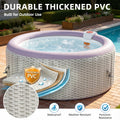 Seizeen 2-4 Persons Inflatable Hot Tub, 71in Round Hot Tub with Built-in Pump, Woven Pattern Home Spa with 110pcs Jets, Lockable Cover, 2 Cup Holders, 4 Filters Rapid Heating up to 104°F