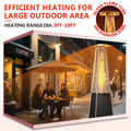 Patio Heater for Outdoor Use, 48,000BTU Powerful Pyramid Heater with Stable Base, Outdoor Porch Yard Propane Heater with Quartz Glass Tube for Fire, Dia 10FT Heating