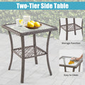 Outdoor Patio Chair Set, 3PCS Porch Funiture for Deck, Deck Rattan Wicker Bistro Set with 4''T Cushions, Coffee Table, 360° Swivel Rocker for 2