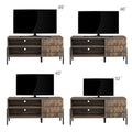 Seizeen TV Stand for 50in TV, Raised Entertainment Center with RGB LED Lights, Media Console TV Cabinet W/Metal Legs, 2 Storage Shelves & 1 Cabinets, Espresso