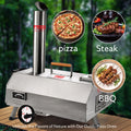 Seizeen Outdoor Pizza Oven Set, Wood Pellet Fired Pizza Oven with 10PCS Accessories, 12" Portable Stainless Steel Pizza Maker with Foldable Legs, Waterproof Carry Bag