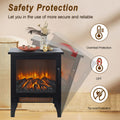 Electric Fireplace Heater for Inside, 1400w Portable Freestanding Stove Heater for Indoor Small Space Use, Space Heater Adjustable Overheat Protection Virtual Flame