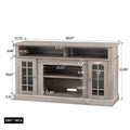 Seizeen Fireplace TV Stand with Storage, for TVs up to 65 inches, Entertainment Center with Fireplace, Media Console Cabinet for Living Room, 58 Inch, Gray, L0480