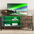 Seizeen TV Stand for 50in TV, Raised Entertainment Center with RGB LED Lights, Media Console TV Cabinet W/Metal Legs, 2 Storage Shelves & 1 Cabinets, Espresso