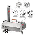 Seizeen 12" Pizza Oven Outdoor, Portable Pizza Oven Semi-automatic Rotation, Wood Pellet Fired Pizza Maker Stove with 10PCS Accessories, Built-in Thermometer, Foldable Legs