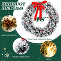 48'' Pre-Lit Artificial Christmas Wreath, Christmas Door Decorations Wreath with 150 LED Warm Lights, Garden Wreath Décor with 450 Branches, Ornament