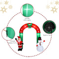 Lighted Christmas Decoration for Outdoor, Seizeen Inflatable Santa & Snowman Arch with 7 Lights, Quick Assembly Patio Yard Party Pre-lit Xmas Decoration, 8FT Tall