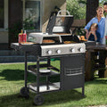 4-Burner Gas Grill, 2+2 Multi-function BBQ Grill with Pizza Oven Frying Pan, Outdoor Griddle 49,200 BTU with Cover