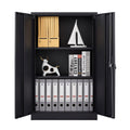 47" Metal Cabinet, Seizeen Garage Storage Cabinet with Adjustable Shelves, Pegboard and Hooks, Wall-Mountable Steel Cabinet for Workshop, Warehouse and Utility Room