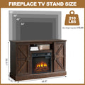 TV Stand with Fireplace for 55'' TV - Electric Fireplace TV Stand W/ Remote Control & Virtual Flame, Adjustable Fireplace Entertainment Center TV Console with Storage for Home Living Room, Brown