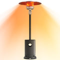 Patio Heater for Outdoor Use, 50,000BTU Propane Heater with Wheels and Adjustable Thermostat, Heavy Duty Stainless Steel Patio Heater, Freestanding Heater for Backyard, Deck, Garden, Silver