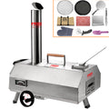Pizza Oven for Outdoor, 12'' Wood Pellet Fired Pizza Oven for Indoor, Multipurpose Wood Stove Patio Garden Yard Use, Portable Stainless Steel, with Foldable Legs, Waterproof Carry Bag