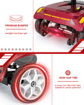 Mobility Scooters for Seniors, Adults Folding Mobility Scooters w/Basket, 24V Electric Scooter Wheelchair, Adjustable Seat, LED Light, Up to 12 Miles, 265 lbs, Red