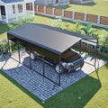 13x20ft Carport Galvanized Steel, Heavy Duty Carport Shelter with Reinforced Frame&4 Poles for Outdoor, Weatherproof Roof, Car Boat Tractor ATV RV Shelter, 44MPH Near Gale Level