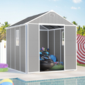 7.5x10.3FT Outdoor Shed, Extra Large Storage Shed Resin, Outside Storage for Garden Backyard, Double Doors, Double Windows, PP Splicing Floor, Heavy-duty Frame
