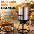 Outdoor Turkey Fryer Kit, 30QT Aluminum Deep Fryer and Seafood Boil Pot, 55,000 BTU Propane Burner with 32.3-Inch Iron Tripod Stand, Basket, Poultry Rack, Thermometer and Injector