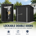 Seizeen 6x4FT Storage Shed, Metal Garden Tool Sheds & Outdoor Storage Clearance for Patio Backyard, Weatherproof and Lockable Outdoor Storage, Black