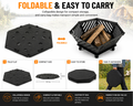 Seizeen Fire Pit for Outside, 22.5 Inch Portable Hexagon Fire Pit with Travel Bag — Smokeless Patented Design Outdoor Wood Burning Fire Pit for Camping, Backyard, Patio, Bonfire, Picnic and BBQ, Diagonal Hollow Style