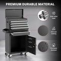 Tool Chest, 5-Drawer Rolling Tool Storage Cabinet with Detachable Top Tool Box, Universal Lockable Wheels