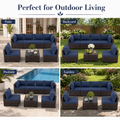 Patio Furniture Set on Sale, 7 Piece Luxurious Rattan Outdoor Sectional Set, All-Weather Wicker Porch Patio Couch w/Coffee Table, Thick Cushion Outdoor Sofa, Brown