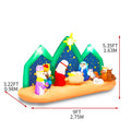 Outdoor Inflatable Christmas Decor, 9ft Lighted Inflatable Nativity Scene with Built-in Air Blower, Garden Decoration for Yard Patio Garden with LED Lights