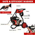 210CC Gas Powered Power Washer, 3950PSI Pressure Washer 2.6 GPM High Water Pressure, with 4 Nozzles, 25FT Extended Hose