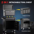 Tool Chest, 5-Drawer Rolling Tool Storage Cabinet with Detachable Top Tool Box, Universal Lockable Wheels