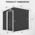 Outdoor Shed 5x7FT, Metal Garden Windproof Lean to Shed, All-Weather Steel Outdoor Storage w/Lockable Door & Air Vent for Backyard Patio, Black